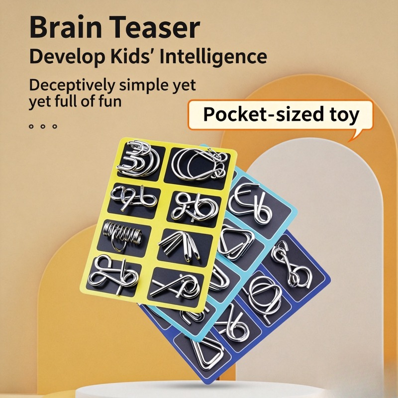 8 Pieces Metal Puzzle Set Clas - Board Game Name review and price