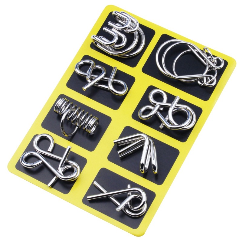 8 Pieces Metal Puzzle Set Clas - Board Game Name review and price