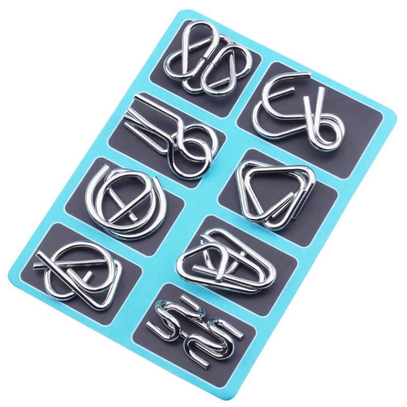 8 Pieces Metal Puzzle Set Clas - Board Game Name review and price