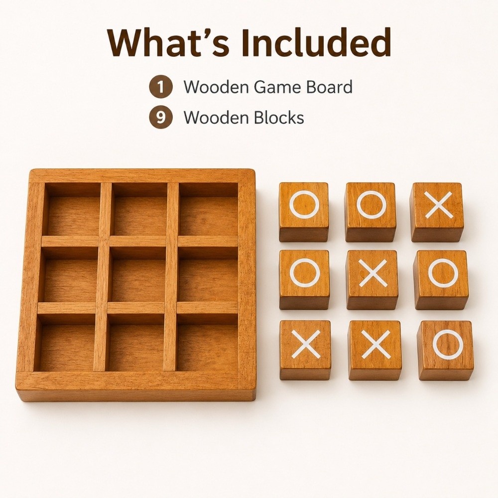Portable Wooden Tic Tac Toe Wo - Board Game For 5 Players review and price