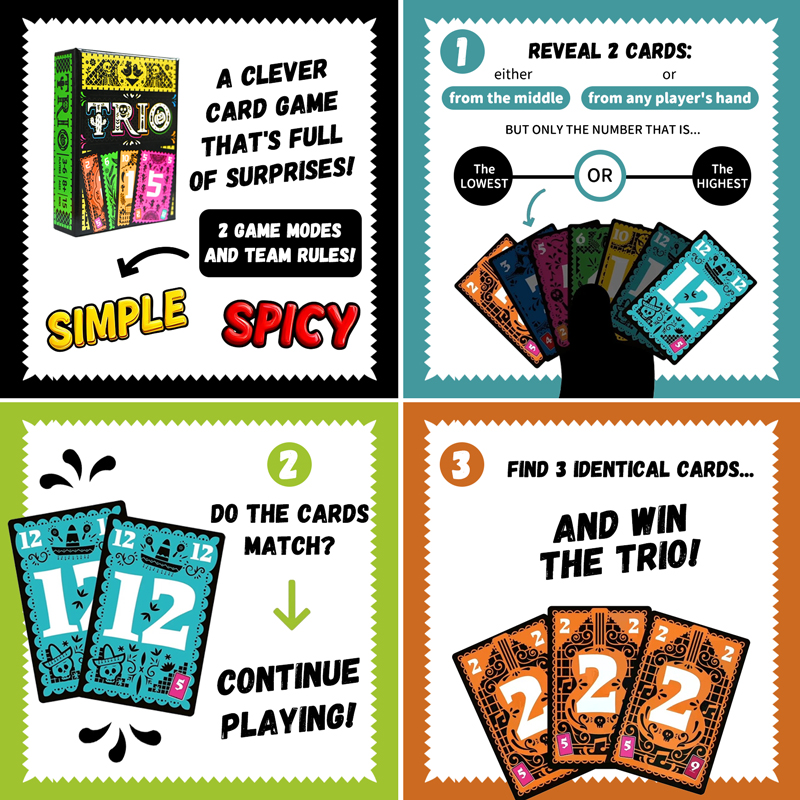 TRIO Strategic Card Board Game - Board Game Coup review and price