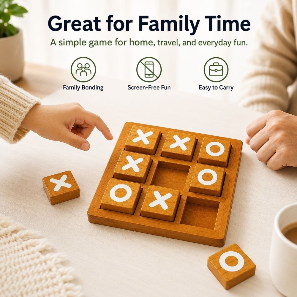 Portable Wooden Tic Tac Toe Wo - Board Game For 5 Players review and price